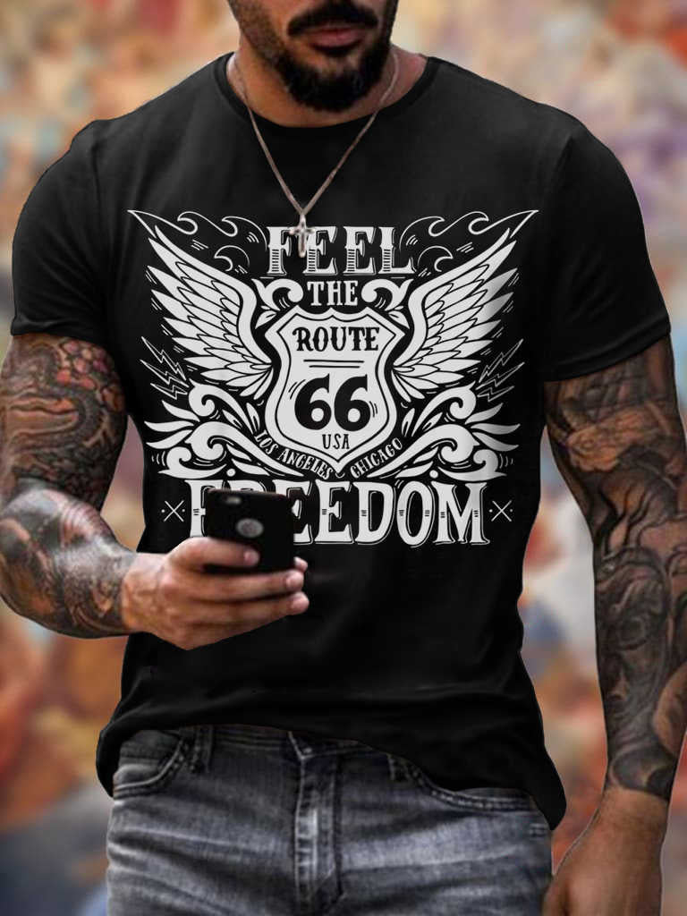 Personalized 3D Digital Printing Round Neck Casual Summer Men's Sports Short-sleeved T-shirt
